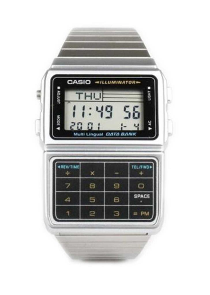 カシオ Casio DBC611-1 Mens Stainless Steel Databank Calculator Watch 5 Alarms Stopwatch 送料無料