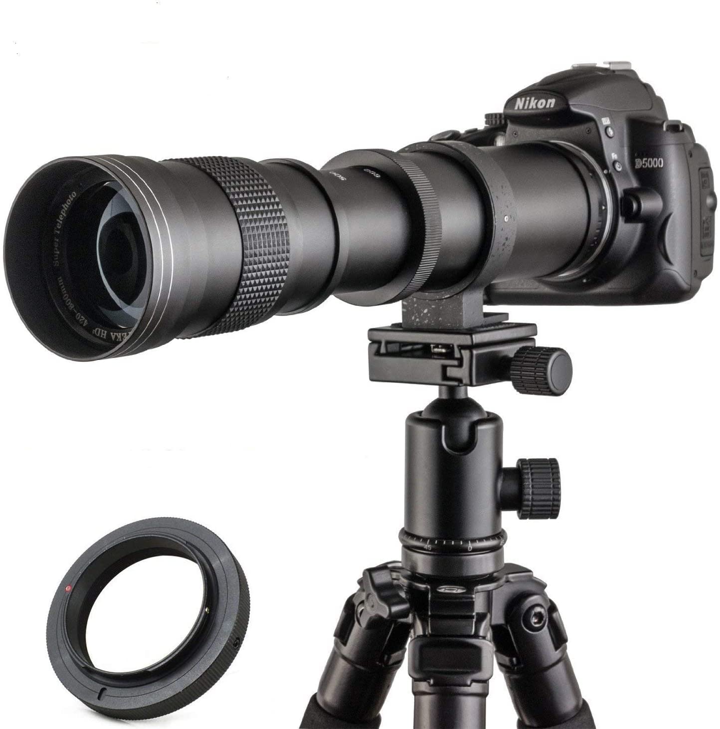 JINTU 420-800mm F 8.3-16上フルフレーム手動焦点望遠ズームレンズニコンD7100 D80 D90 D600 D5000 D500 D32