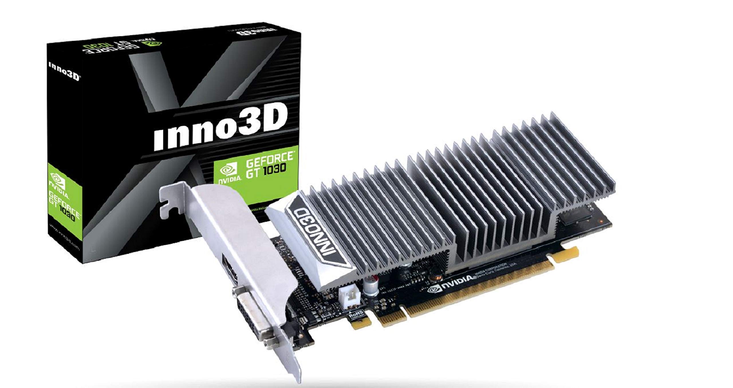 INNO3D N1030-1SDV-E5BL GeForce GT 1030 2GB GDDR5 Graphics Card GeForce GT 1030 2GB GDDR5 64bit 4096 x 2160 Pixels PCI E