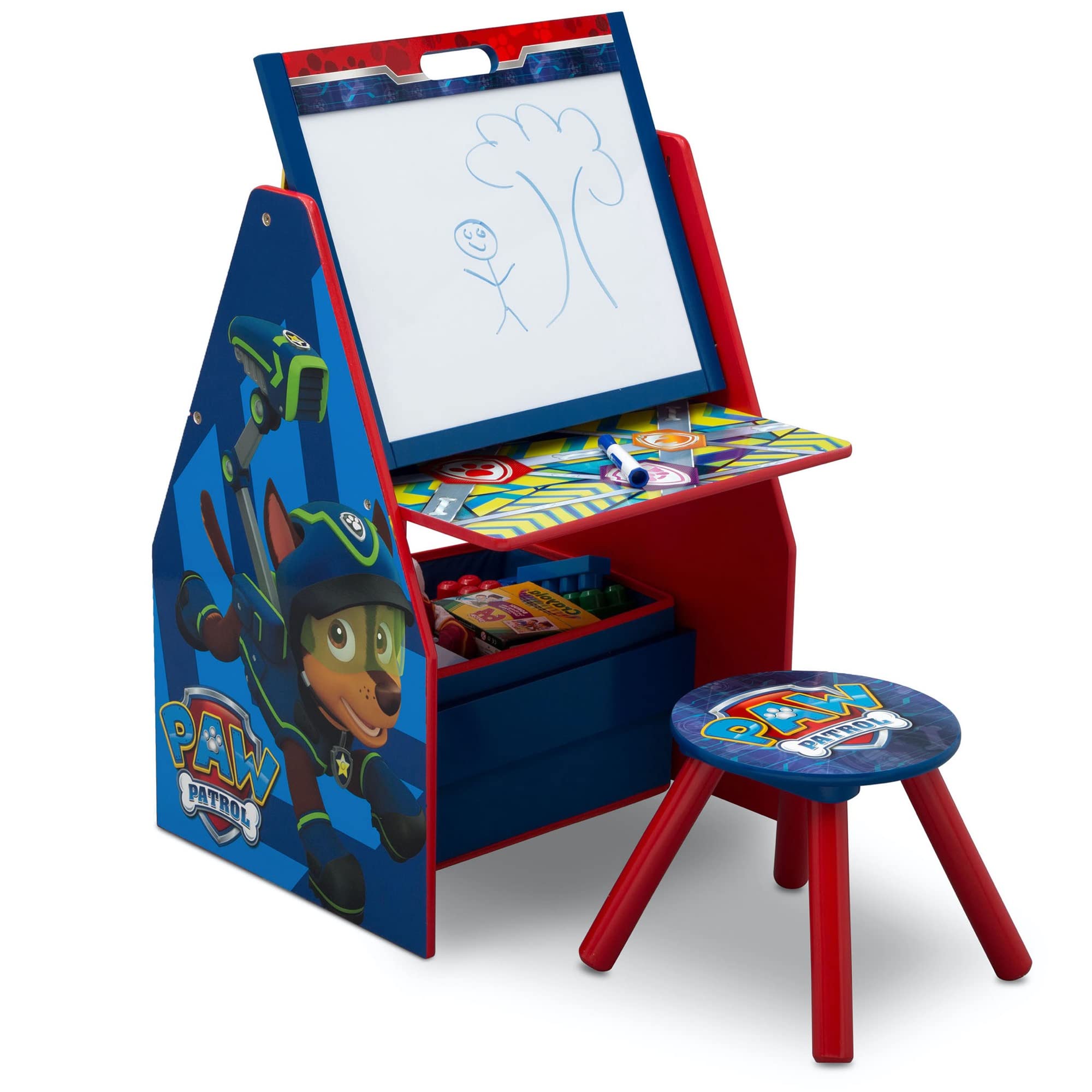 Kids Easel and Play Station Ideal for Arts Crafts Drawing Homeschooling and More Nick Jr. PAW Patrol 送料無料