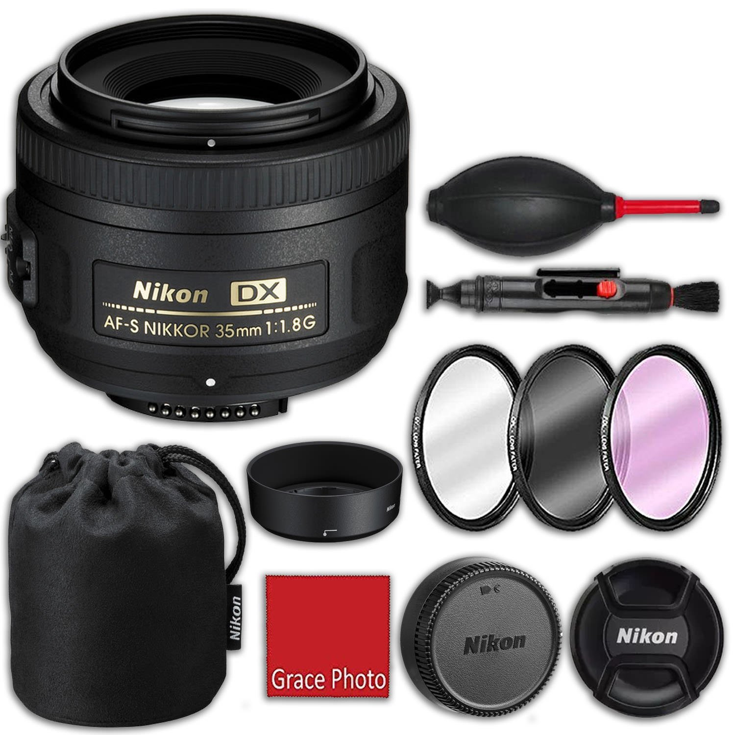タムロン Nikon af-s DX Nikkor 35mm f 1.8g hb-47バヨネットレンズフードcl-0913ソフトケース3ピ