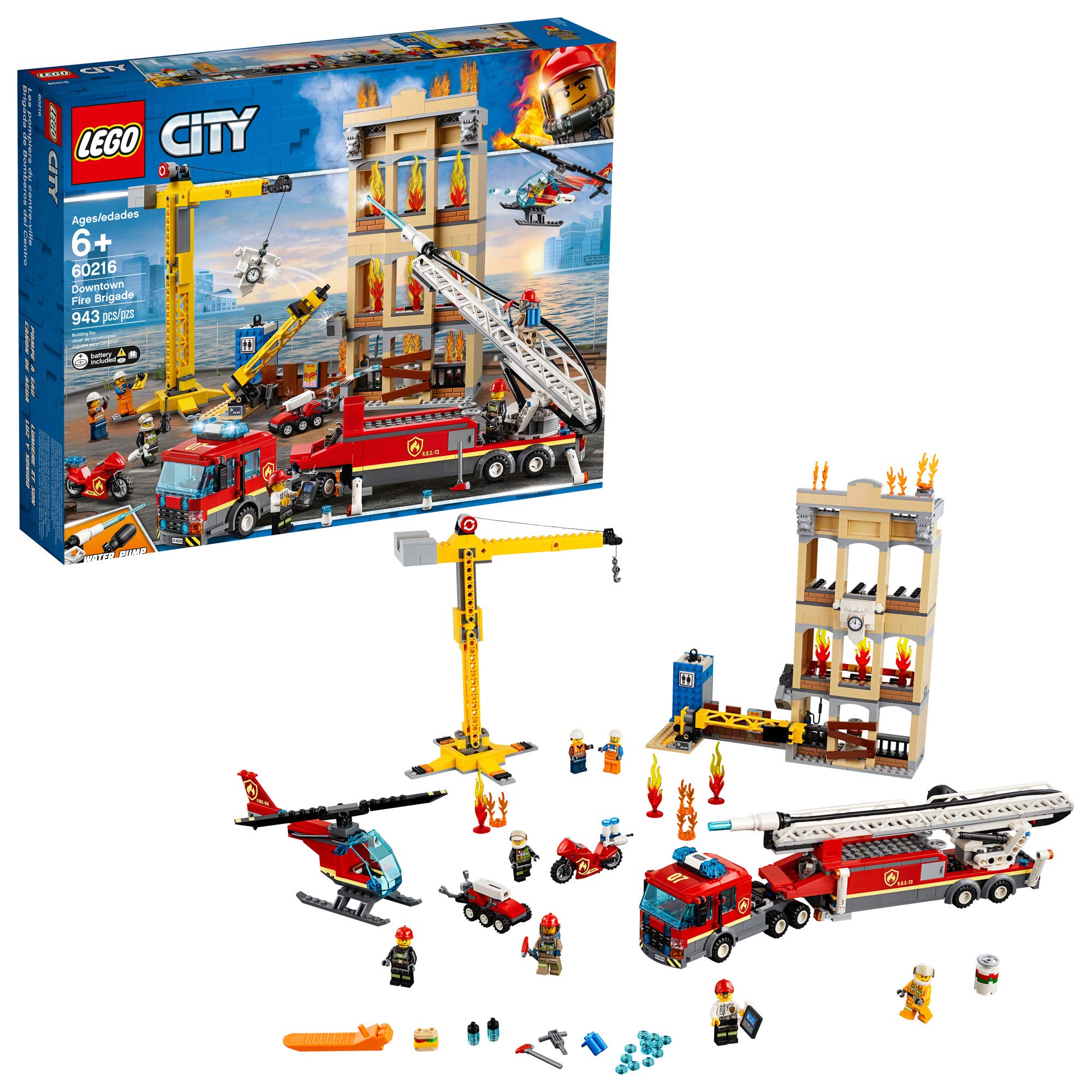 レゴ LEGO City Downtown Fire Brigade 60216 Building Kit 943 Pieces 送料無料