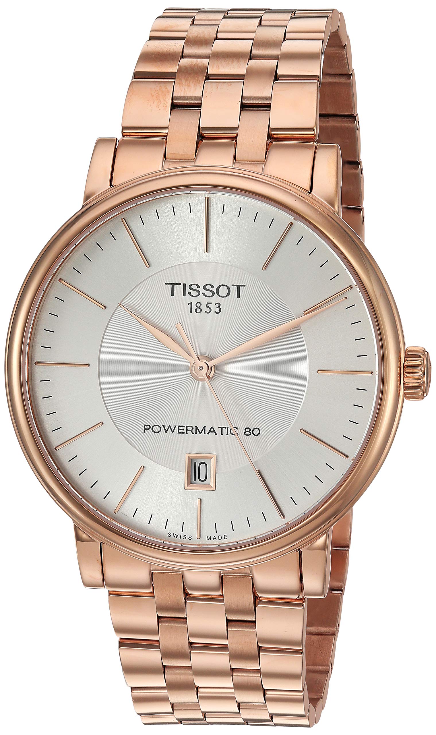ティソ Tissot mens Carson Stainless Steel Dress Watch Rose Gold T1224073303100 送料無料