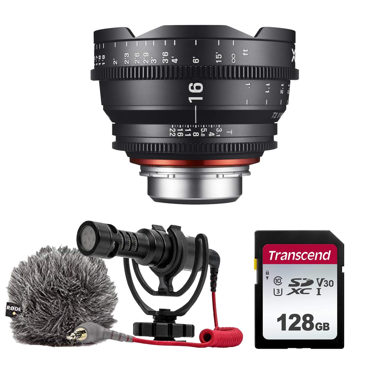 タムロン XEEN by ROKINON 16mm T2.6 Professional Cine Lens for Micro 43 Mount Rode VideoMicro Compact On-Camera Microph