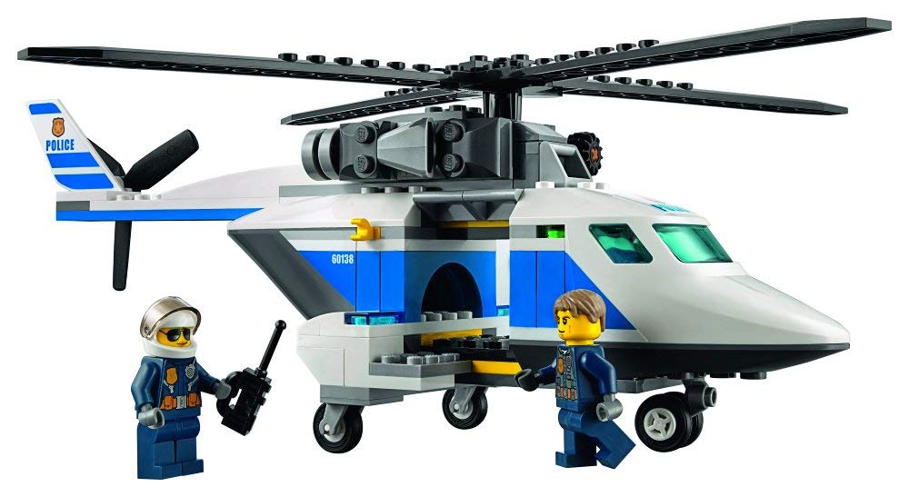 レゴ Premium Pack City Police High-Speed Chase 60138 Building Toy with Cop Car Police Helicopter and Getaway Sports C