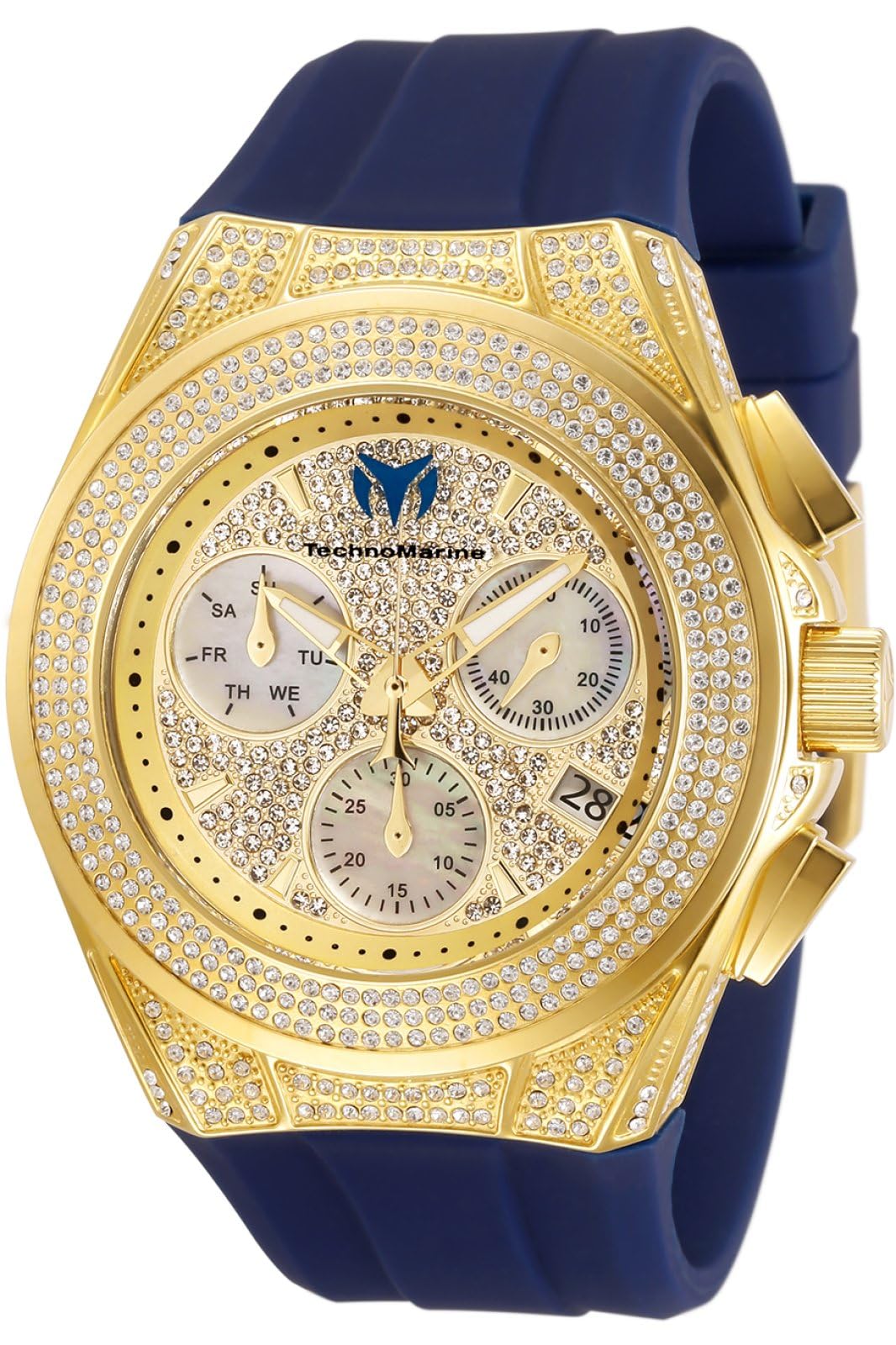テクノマリーン Technomarine TM-118108 Cruise Pave Unisex 45mm Gold Watch 送料無料