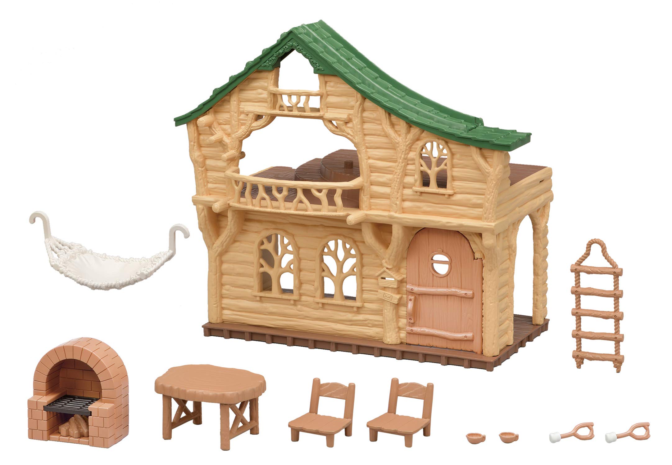 Calico Critters Lakeside Lodge Gift Set Collectible Dollhouse with Figures Furniture and Accessories Pink Medium 送料無