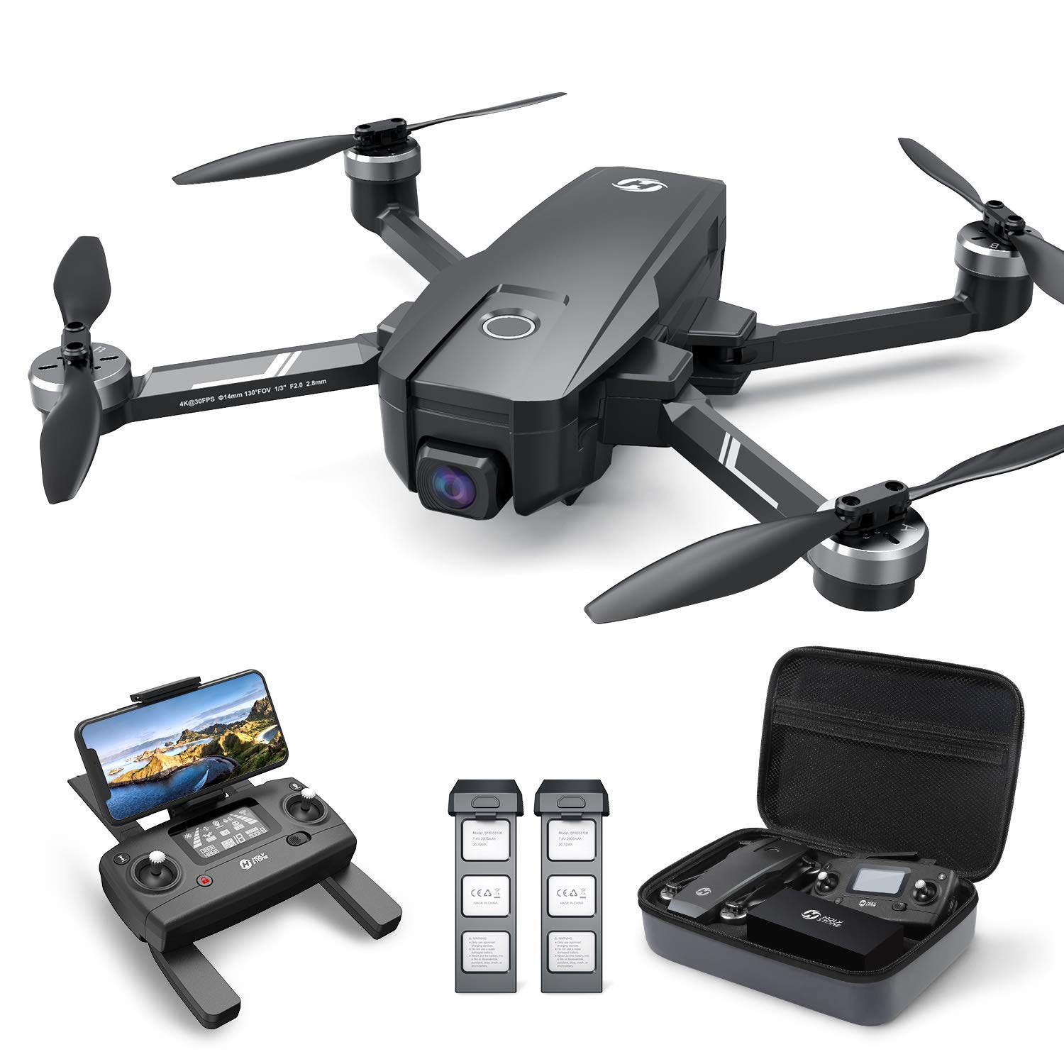 Holy Stone HS720E GPS Drone with 4K EIS UHD 130 FOV Camera for Adults Beginner FPV Quadcopter with 2 Batteries 46 Min Flight