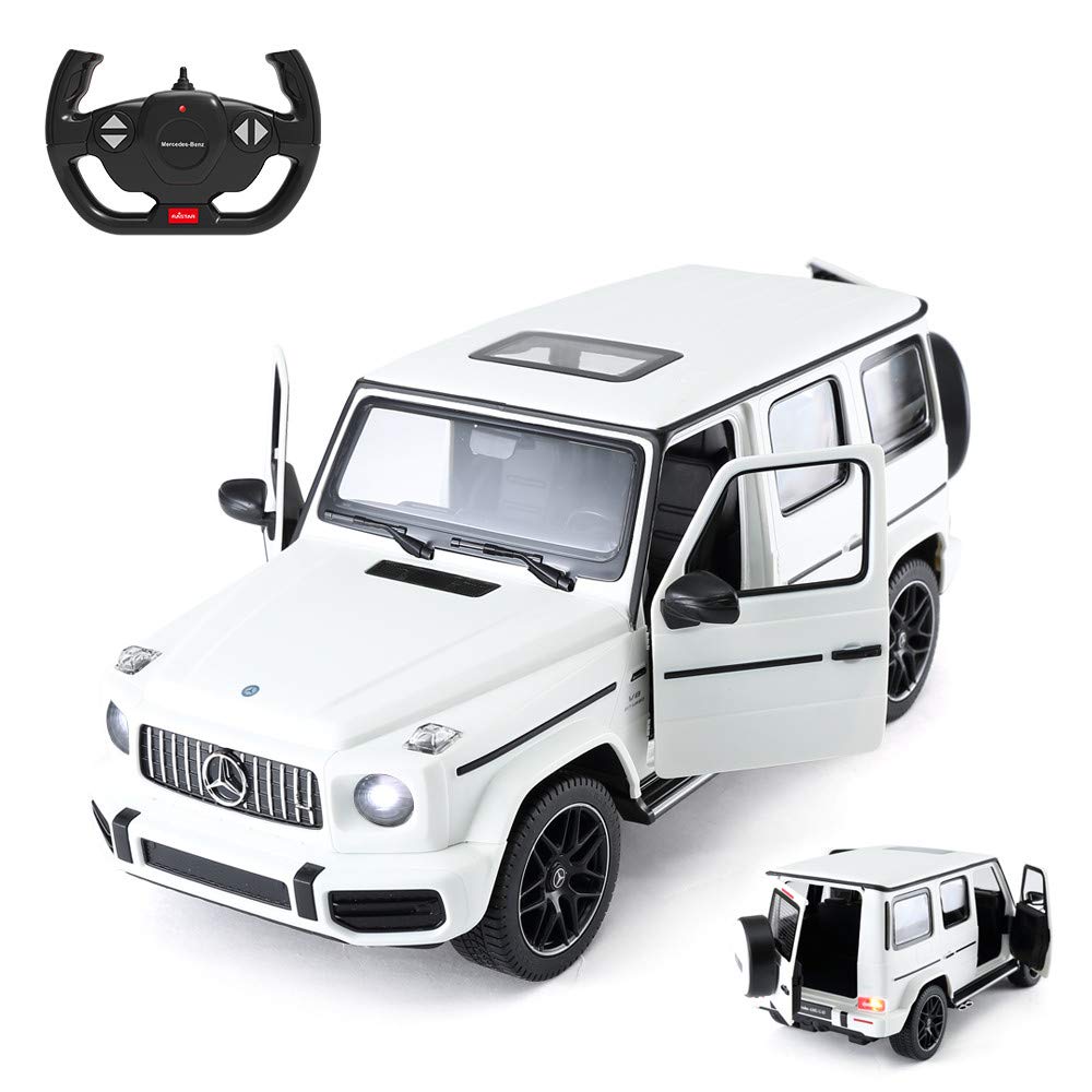 RASTAR Off-Road Remote Control Car 114 Mercedes-AMG G63 RC Off-Roader Toy Car Doors OpenWorking Lights - White2.4Ghz