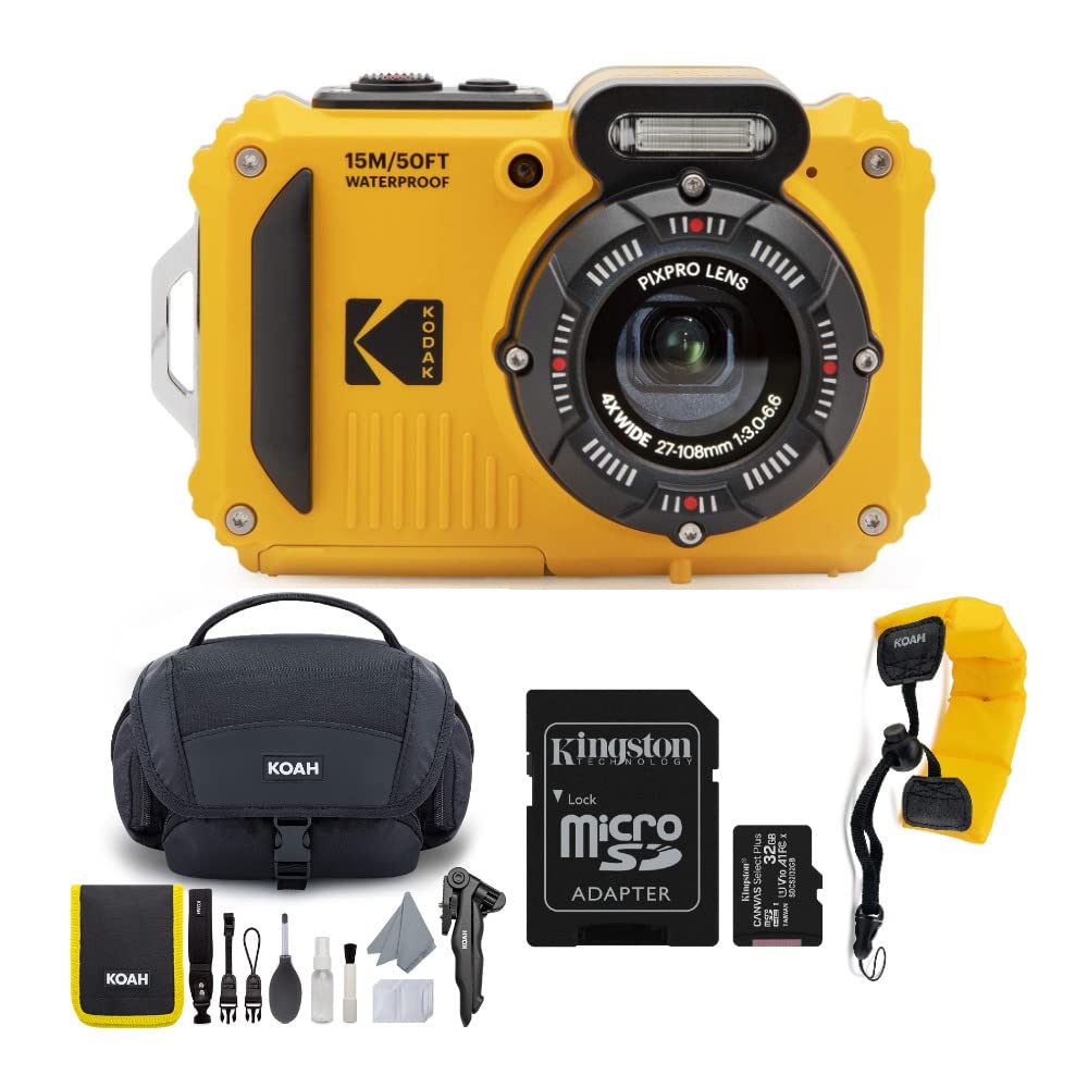 コダック Kodak PIXPRO WPZ2 Rugged Waterproof 16MP Digital Camera with 4X Optical Zoom with Koah Nostrand Gadget Bag with