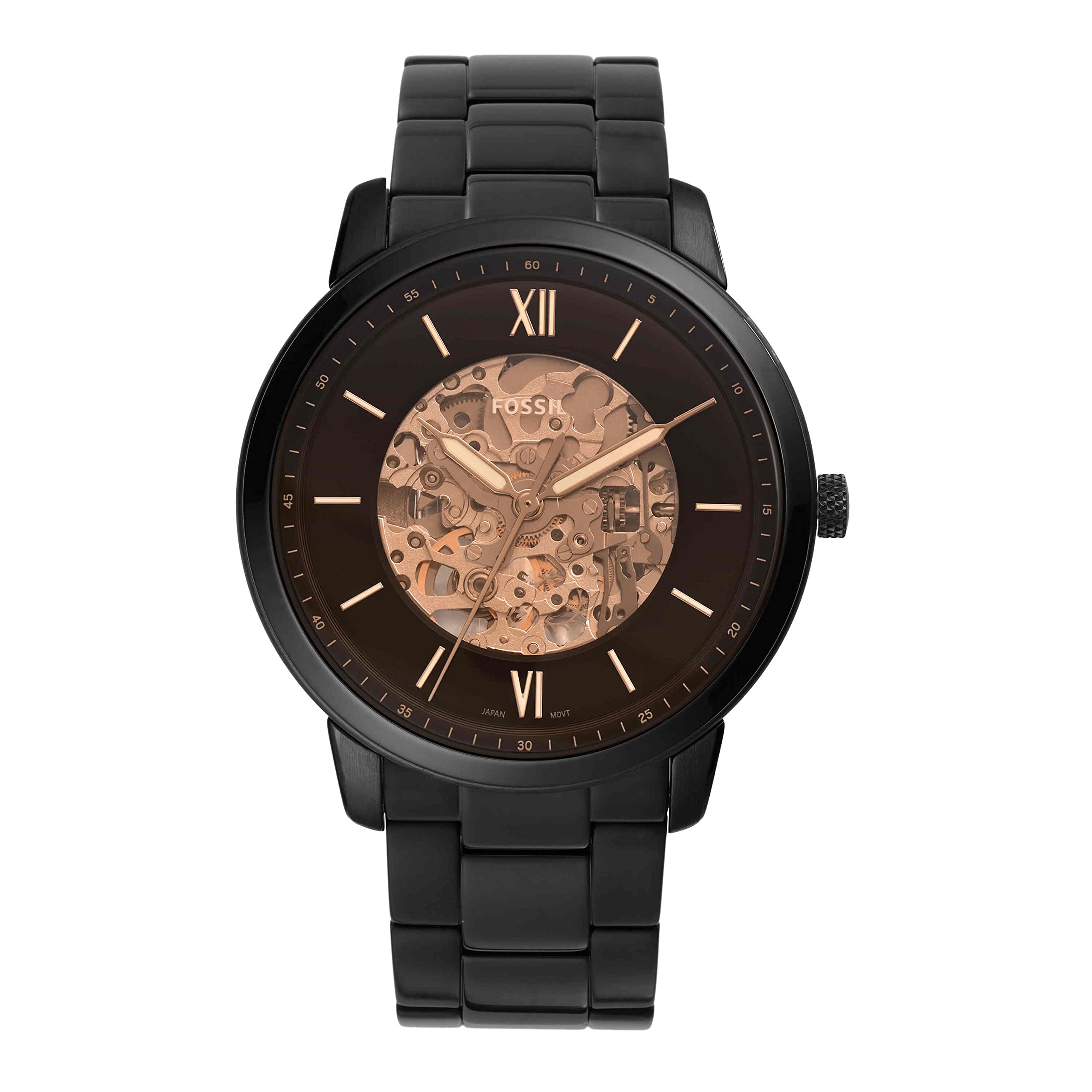 フォッシル Fossil Mens Neutra Automatic Stainless Steel Three-Hand Skeleton Watch Color Black Model ME3183 送料
