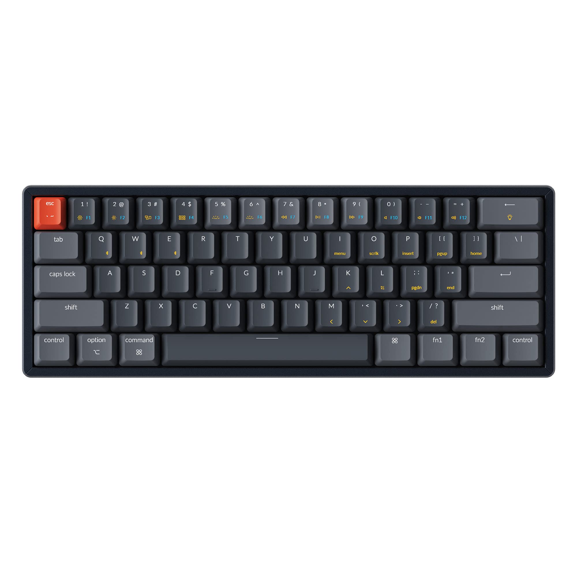 Keychron K12 Bluetooth WirelessUSB Wired Mechanical Keyboard with Gateron G Pro Red SwitchRGB BacklitN-Key RolloverAlumin