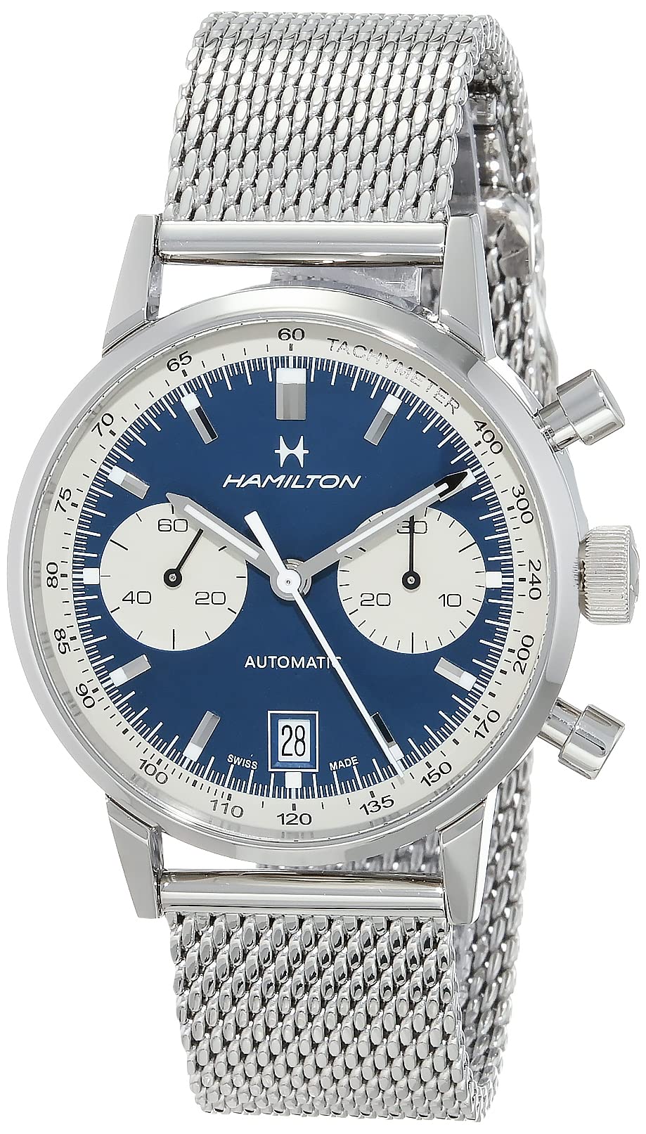 ハミルトン Hamilton Watch American Classic Intra-Matic Swiss Automatic Chronograph Watch 40mm Case Blue Dial Silver St