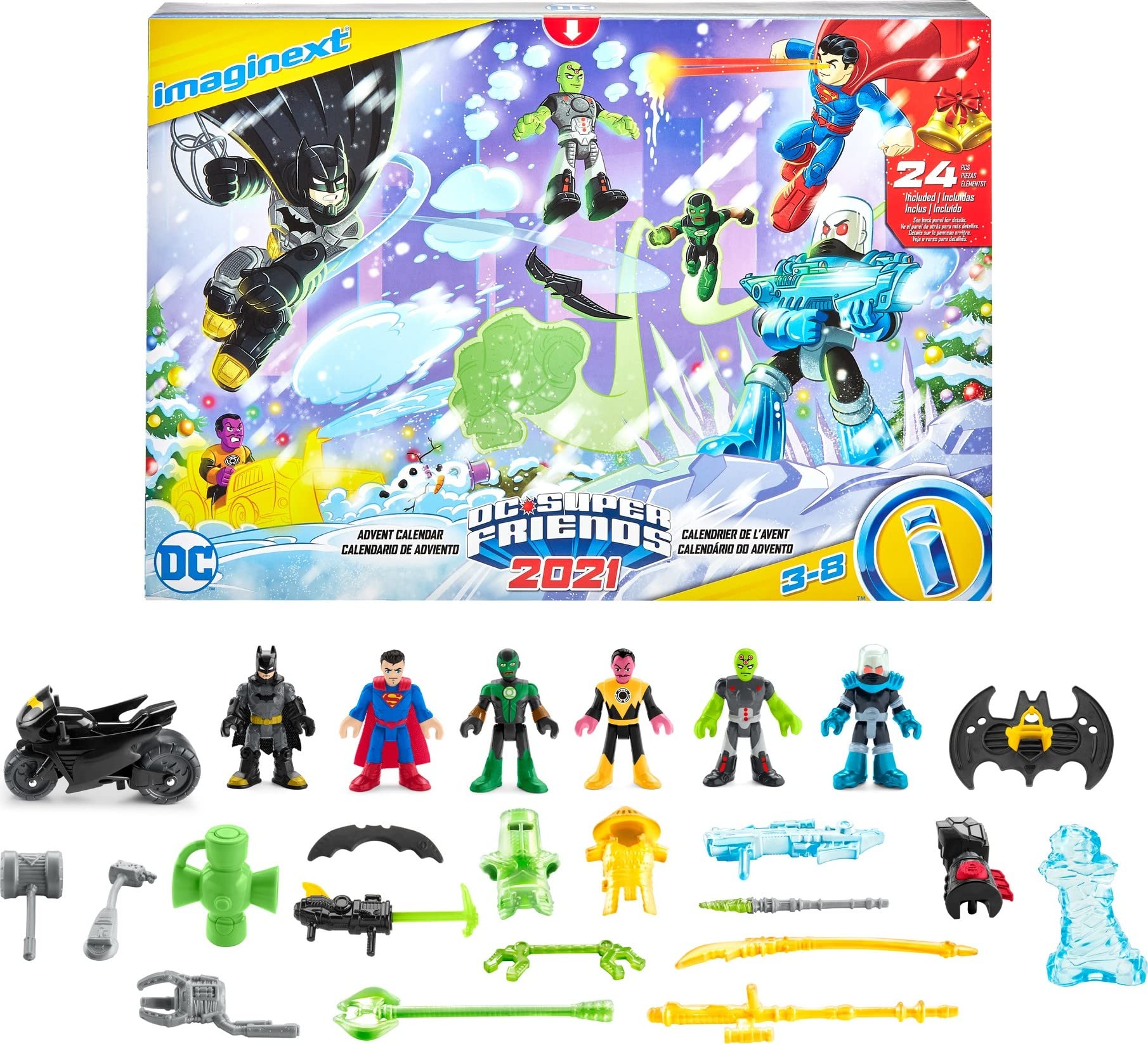 DC Super Friends Imaginext DC Super Friends Advent Calendar 24 mystery toys including figures accessories and a vehicle for