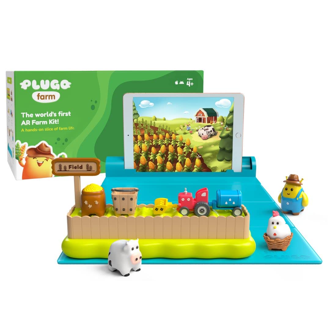 Plugo Farm by Playshifu KitApp Interactive Farm Toys with AR Barn and Animal Figurines for Kids Age 4 STEM Learning