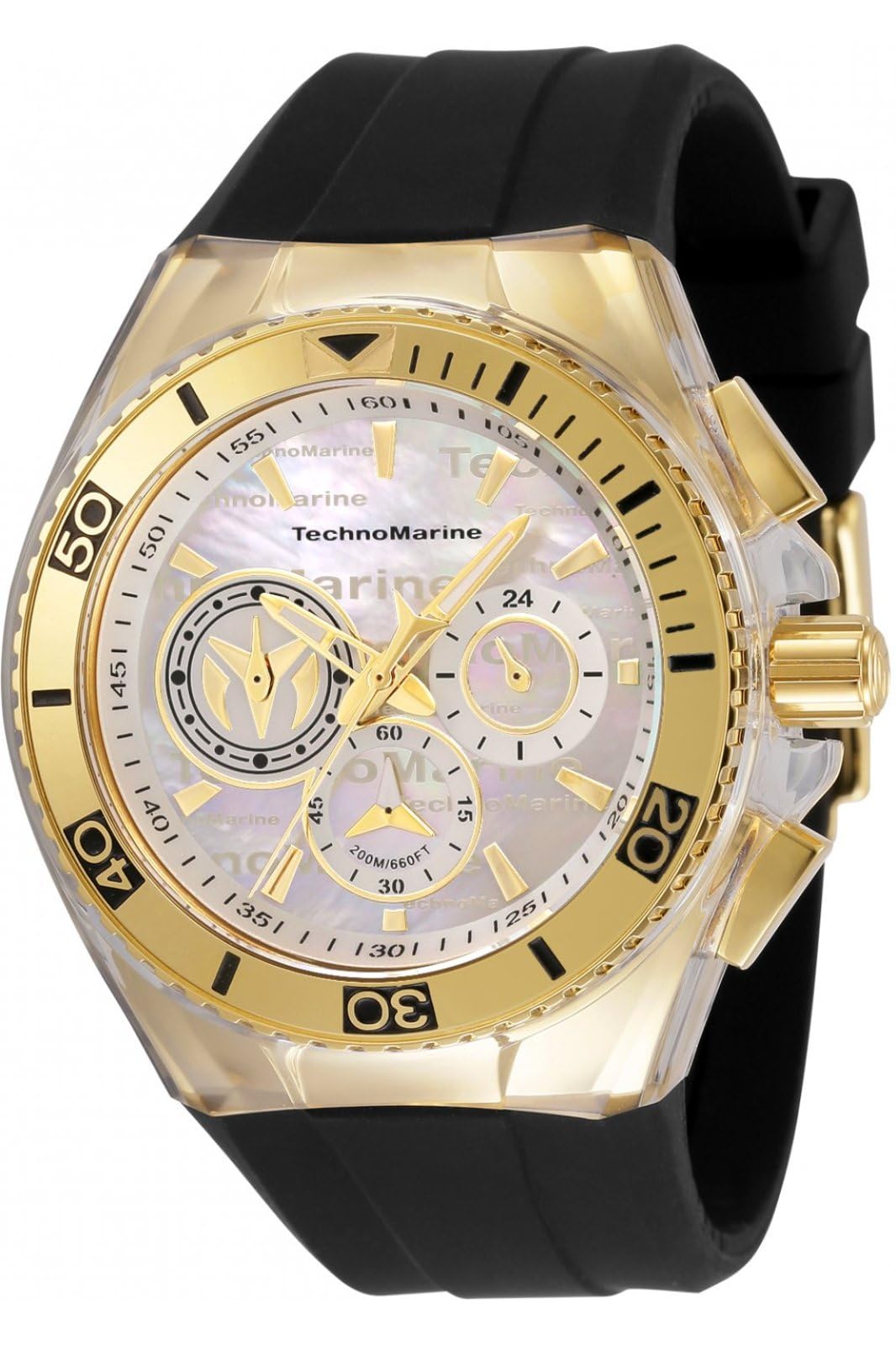 テクノマリーン Technomarine Mens Cruise California Stainless Steel Quartz Watch with Silicone Strap Black 29.1 Mod