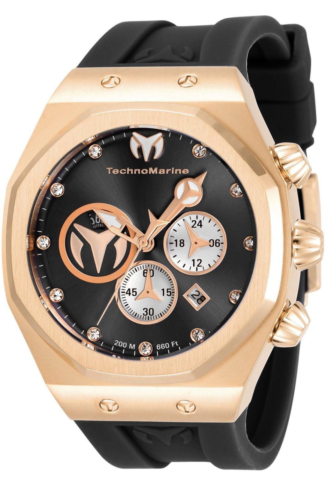 テクノマリーン TechnoMarine Mens Reef Sun TM520004 Quartz Watch Black 送料無料