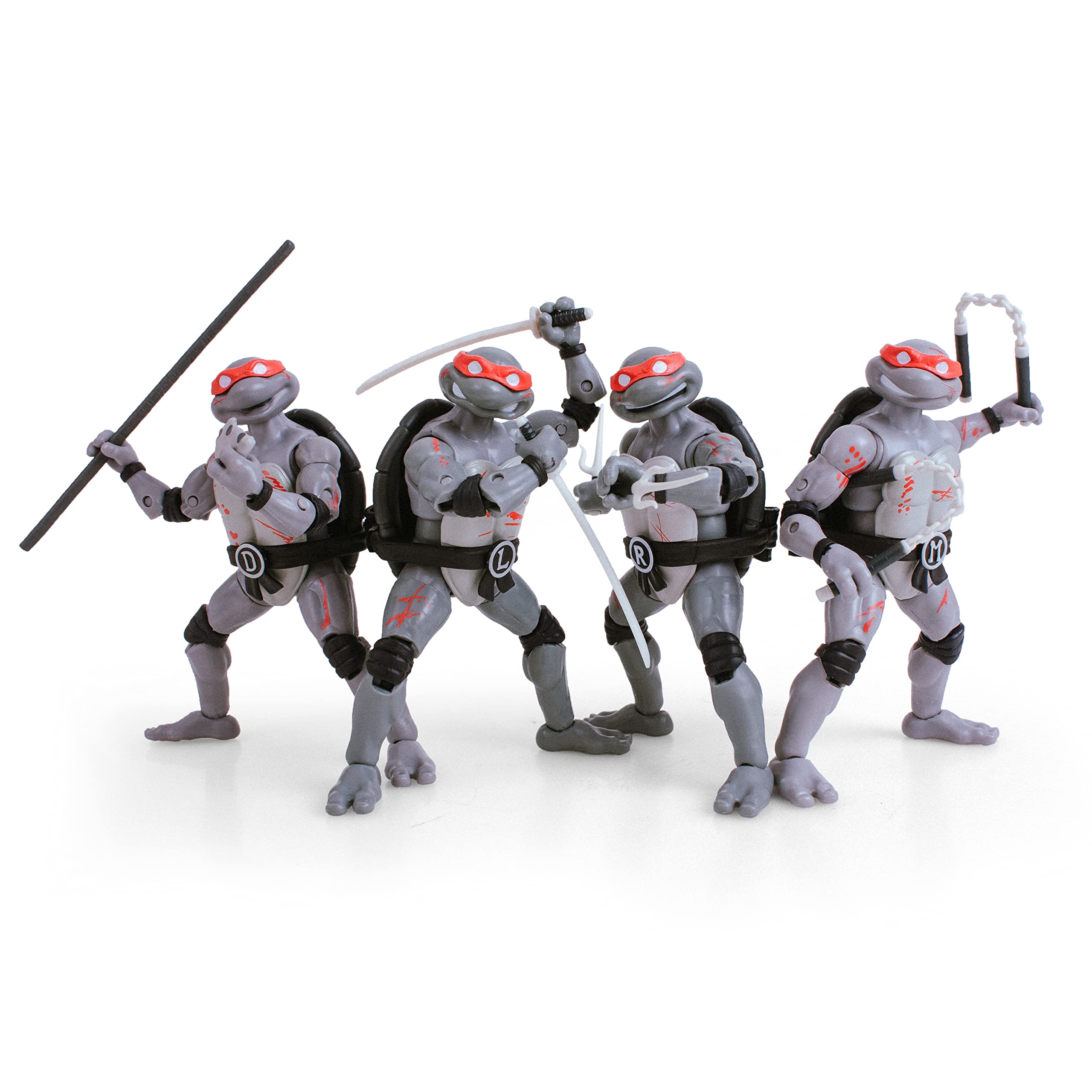 The Loyal Subjects TMNT Battle Damaged Comic Line Art 4-Pack BST AXN 5 Action Figure Set 送料無料