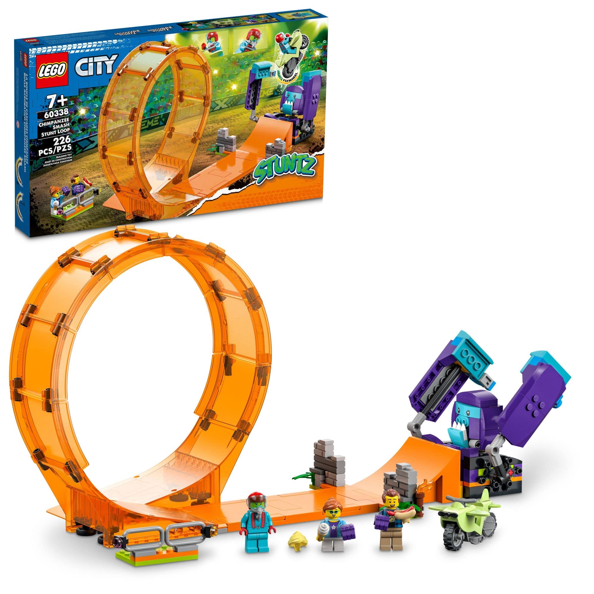 レゴ LEGO City Stuntz Smashing Chimpanzee Stunt Loop 60338 Building Toy Set for Boys Girls and Kids Ages 7 226 Pieces