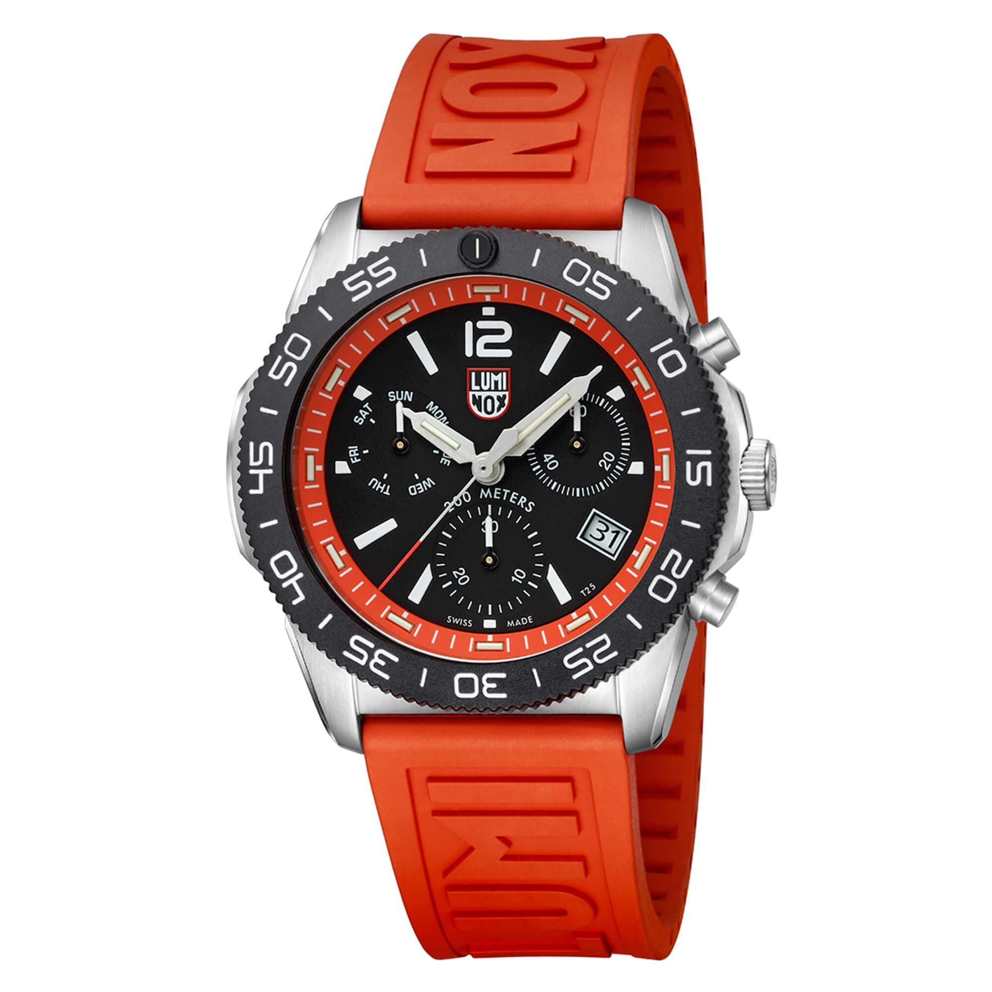 ルミノックス Luminox - Mens Watch - Black Dial Orange Rubber Band - Ronda Z60 Watch XS.3149 - Mens Watches - Made in
