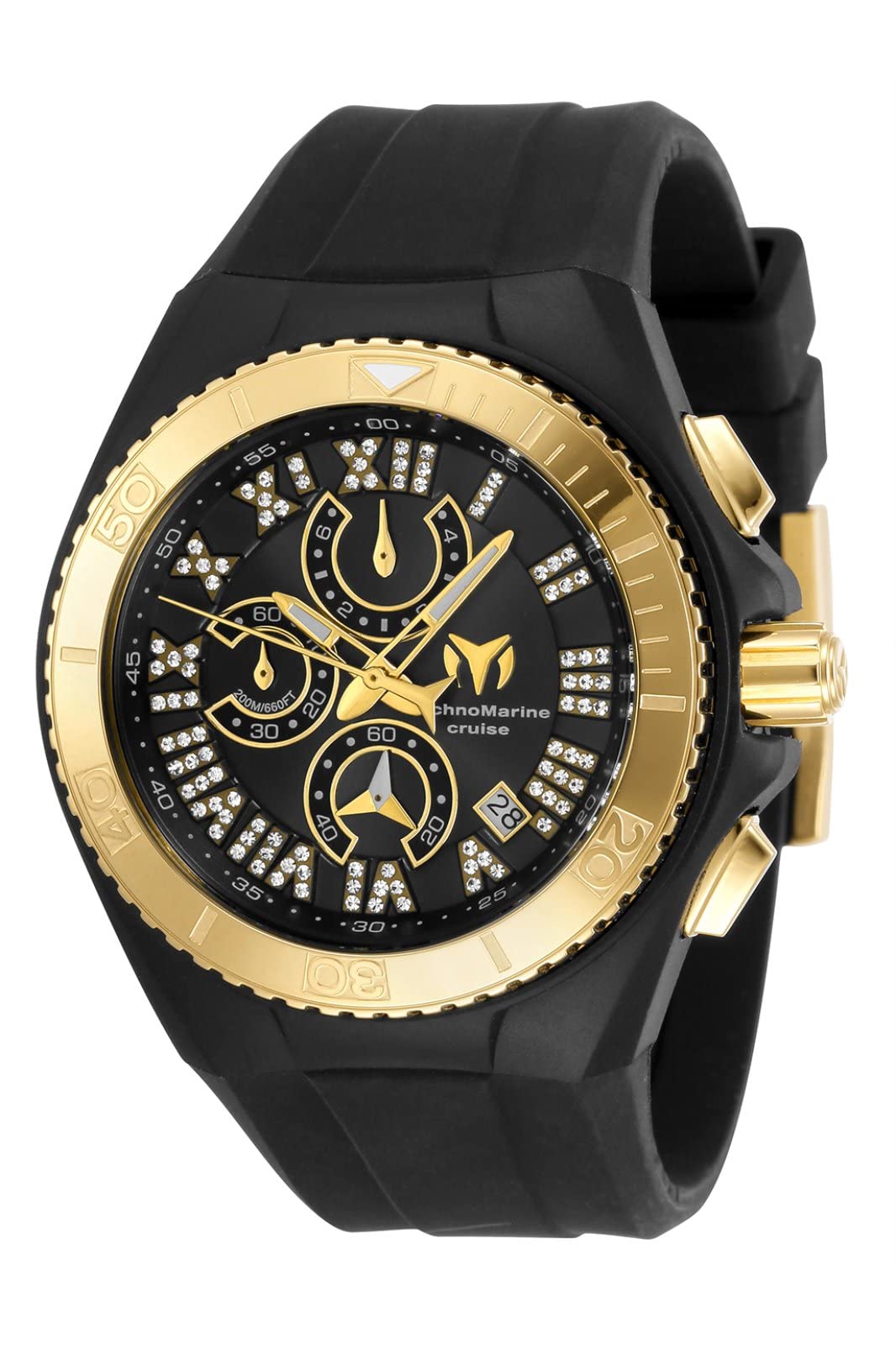 テクノマリーン TechnoMarine Mens Cruise Star TM119016 Quartz Watch Japanese Black 送料無料