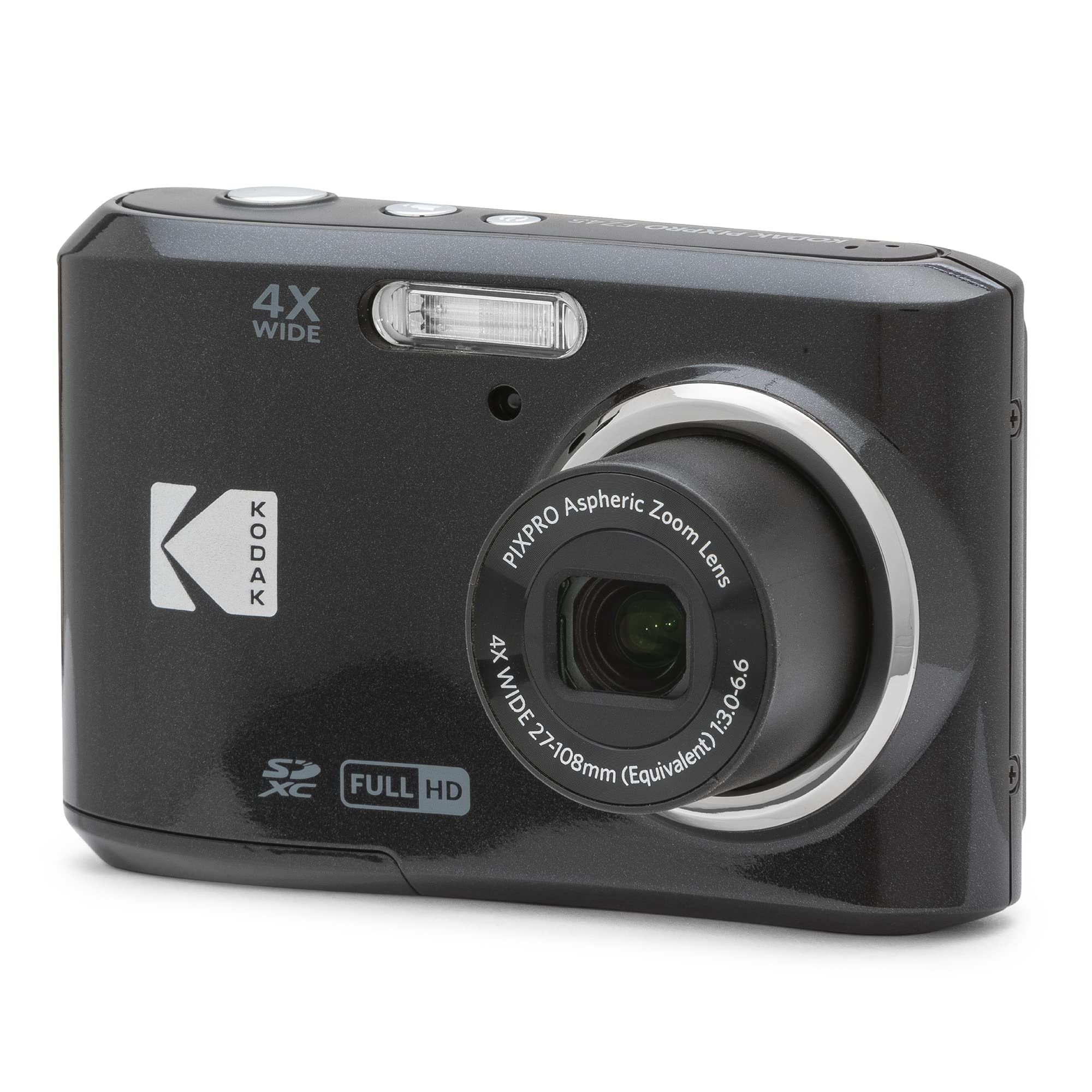 コダック KODAK PIXPRO FZ45-BK 16MP Digital Camera 4X Optical Zoom 27mm Wide Angle 1080P Full HD Video 2.7 LCD Vlogging C