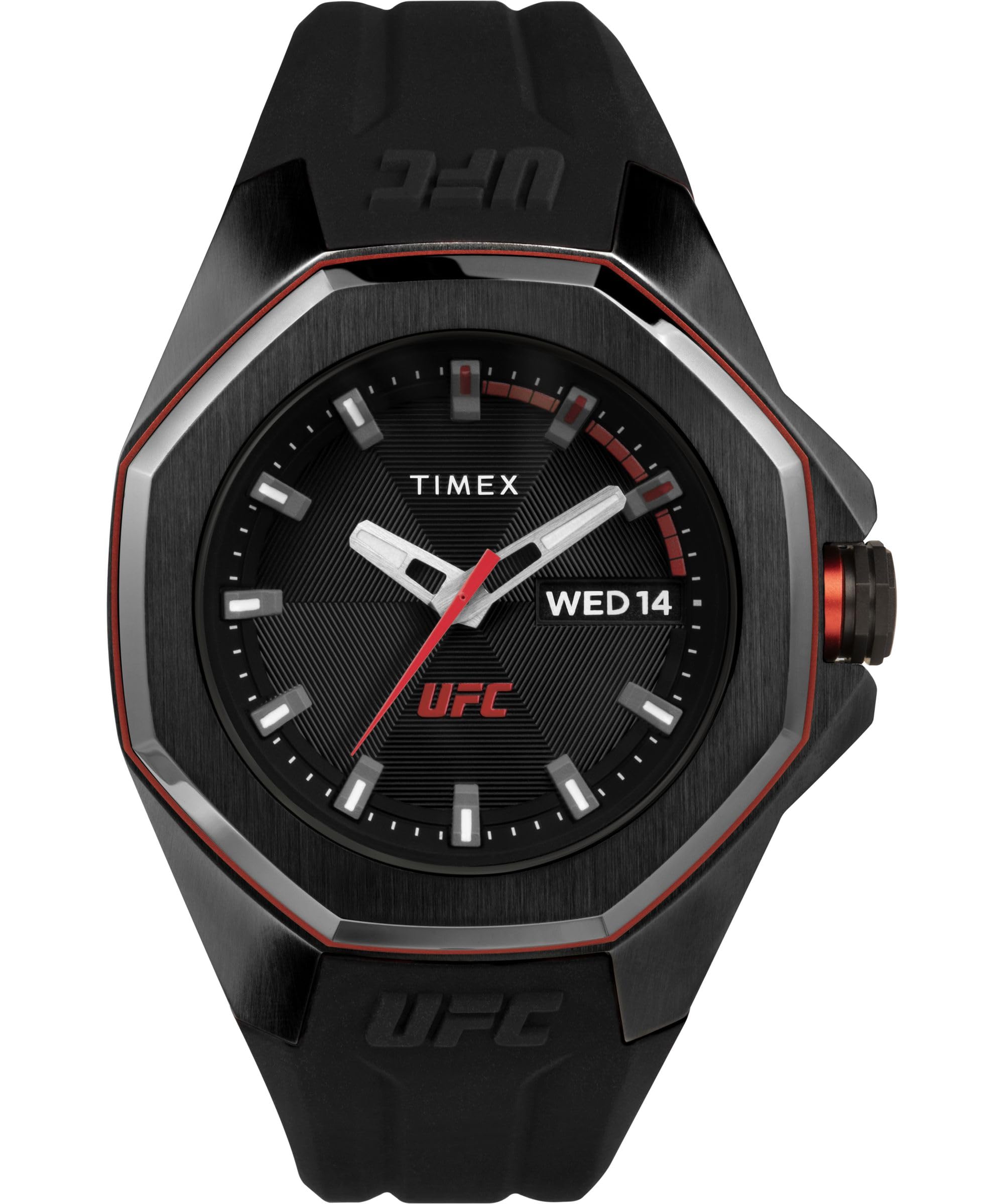 タイメックス Timex UFC Mens Pro 44mm Watch - Black Strap Black Dial Black Case 送料無料
