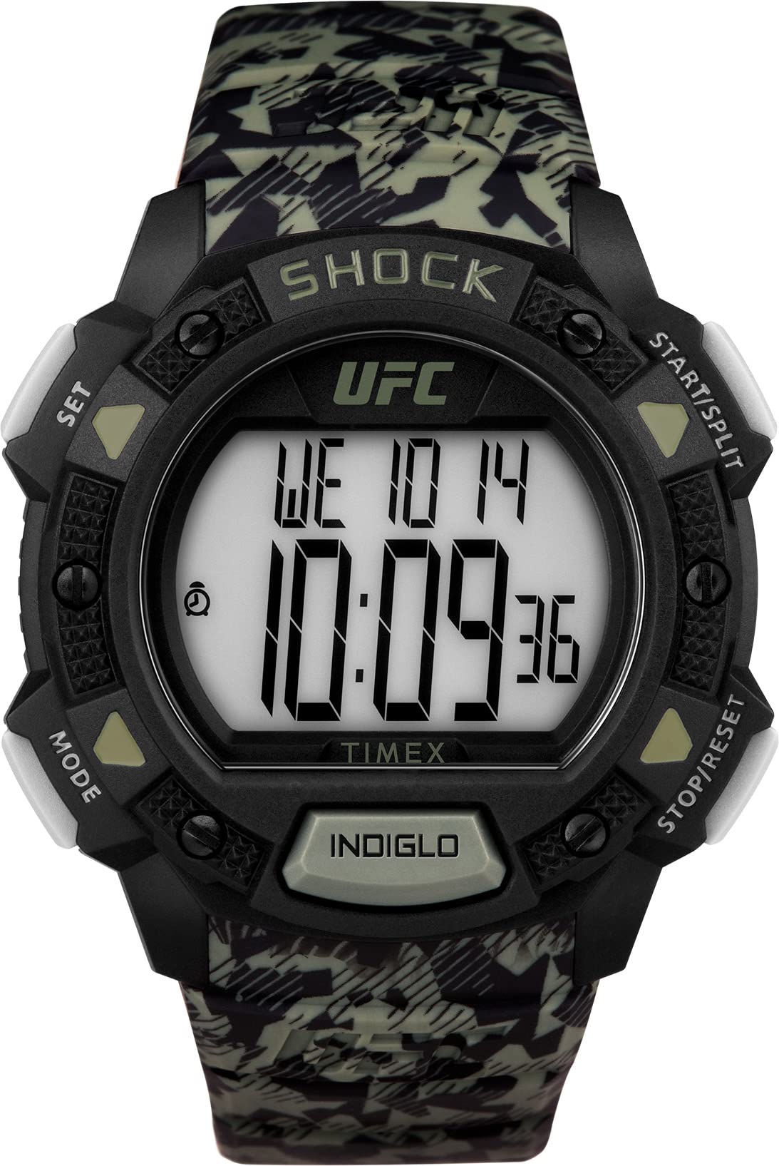 タイメックス Timex UFC Mens Core Shock 45mm Watch - Camo Strap Digital Dial Black Case 送料無料