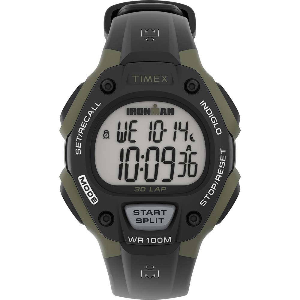 タイメックス Timex Ironman メンズ 30ラップ - ブラックグリーン 送料無料