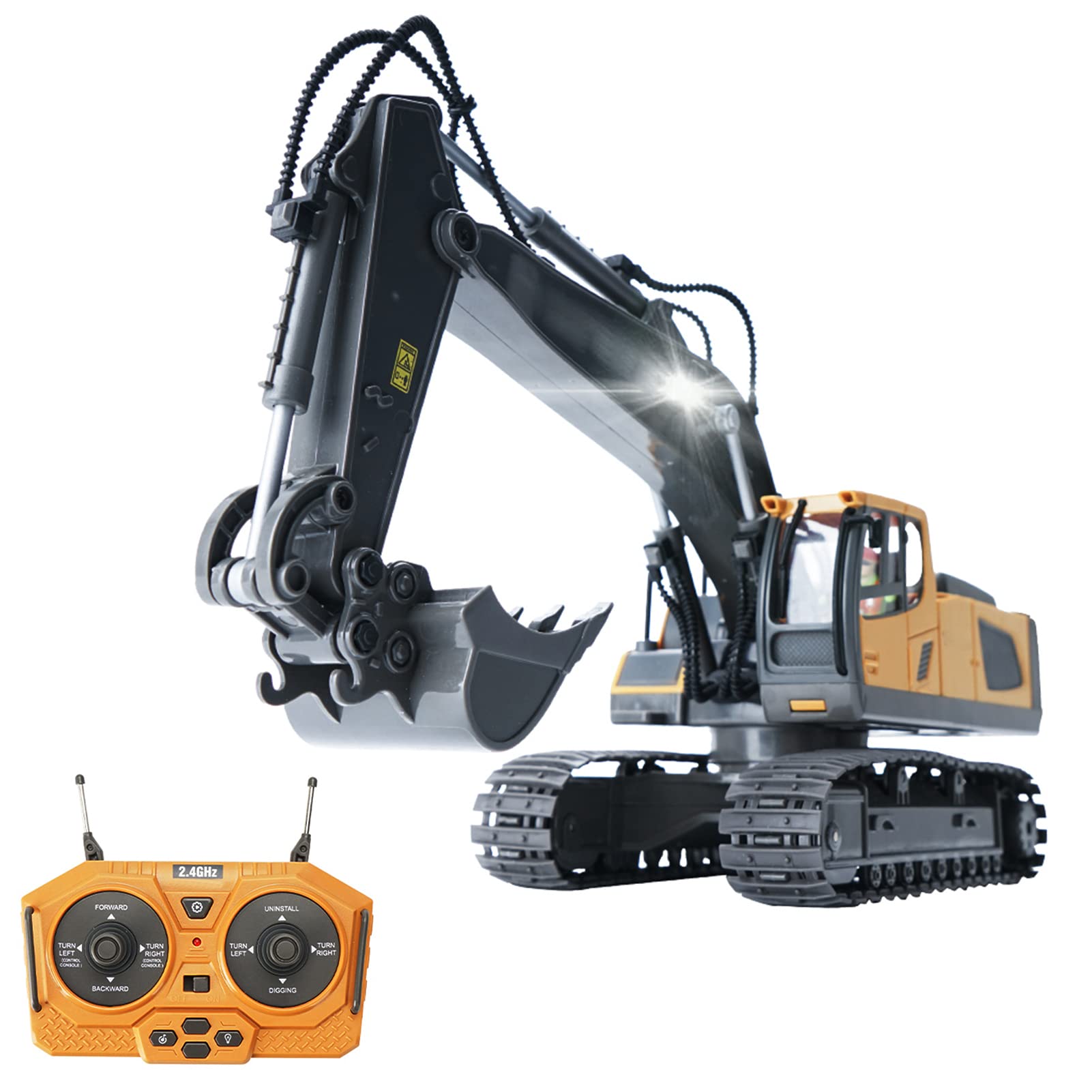 Goolsky RC Excavator 120 2.4GHz 11CH RC Construction Truck Engineering Vehicles Educational Toys for Kids with Light Music