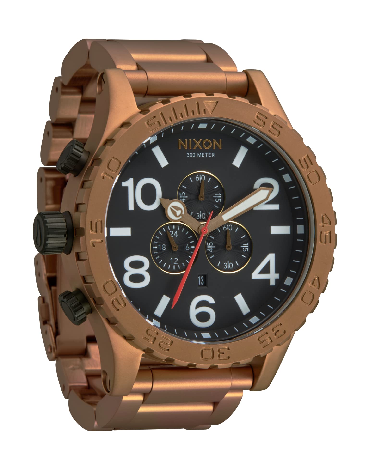 ニクソン NIXON 51-30 Chrono. 100m Water Resistant Mens Watch XL 51mm Watch Face 25mm Stainless Steel Band BronzeB
