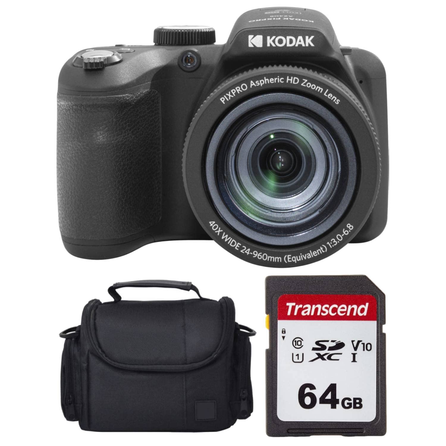 コダック Kodak PIXPRO AZ405 Digital Camera 64GB Memory Card Camera Case Black 送料無料