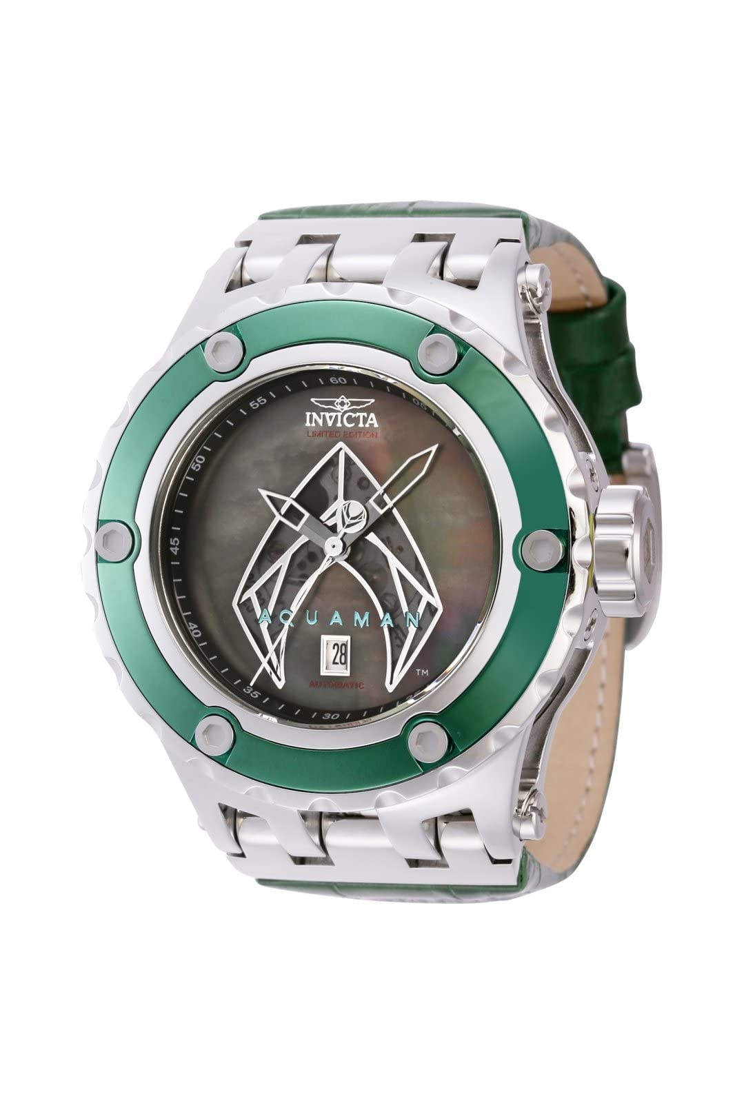インビクタ Invicta DC Comics Aquaman Automatic Mens Watch wMother of Pearl Dial - 52mm. Green. Steel 43912 送料無
