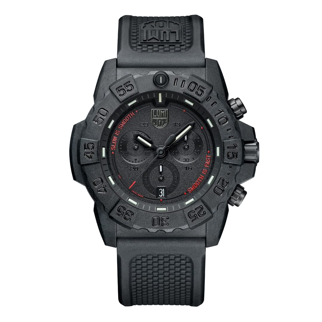 ルミノックス Luminox Navy Seal Chronograph XS.3581.SIS Mens Watch 45mm - Military Dive Watch in Black Date Function 200