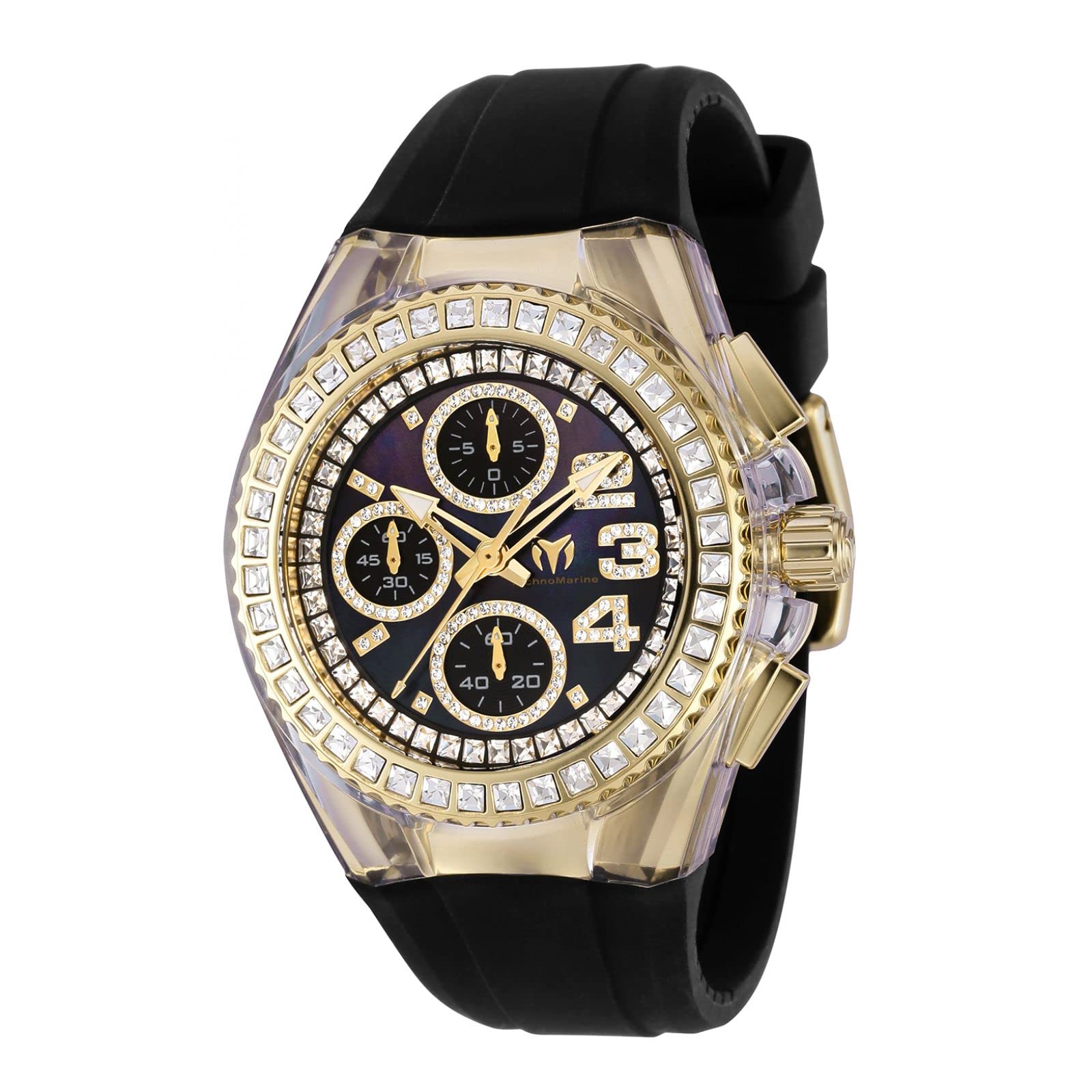 テクノマリーン TechnoMarine Cruise Chronograph Quartz Crystal Black Dial Unisex Watch TM-121058 送料無料
