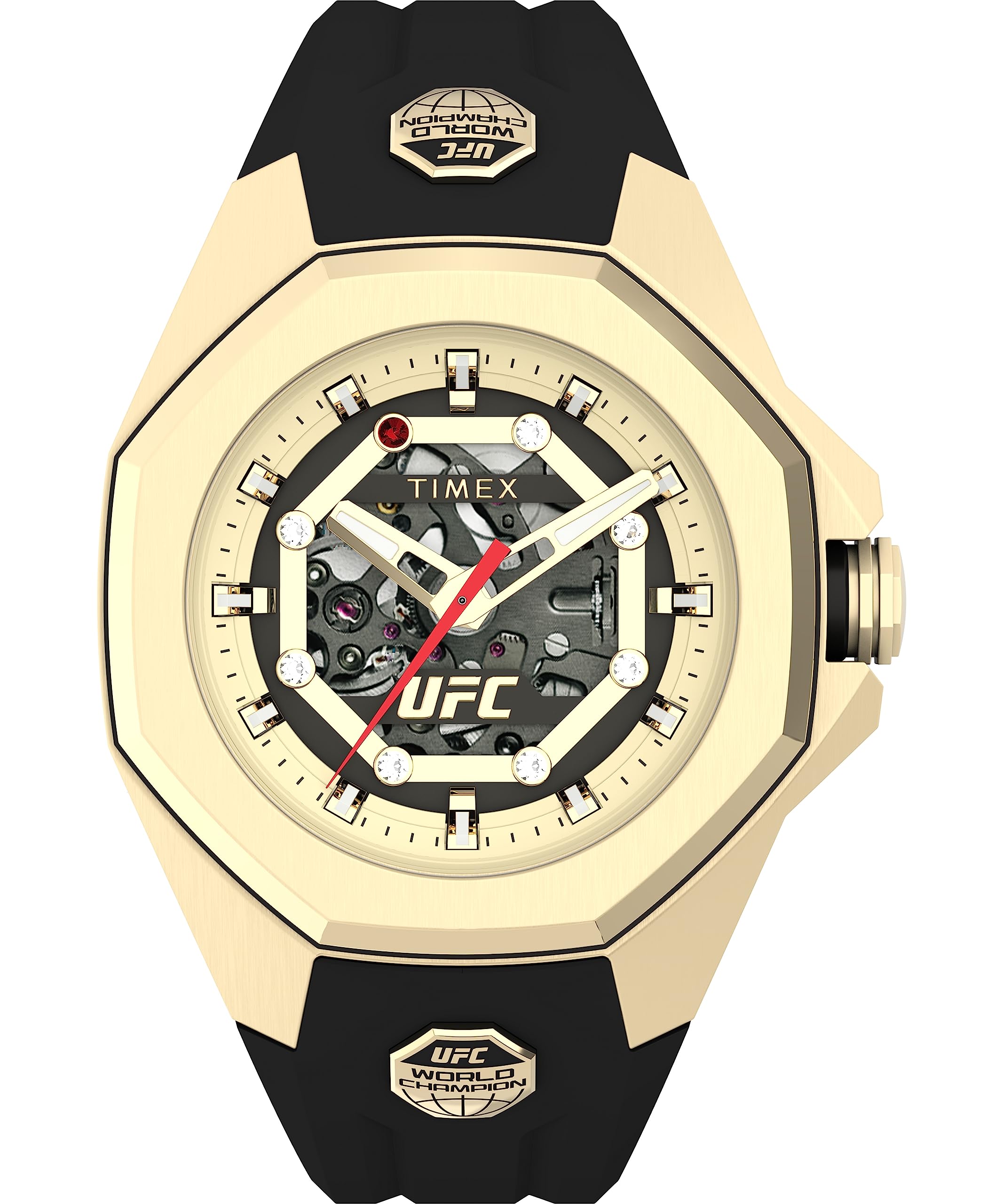 タイメックス Timex UFC Mens Pro Automatic 45mm Watch - Black Strap Gold-Tone Dial Gold-Tone Case 送料無料