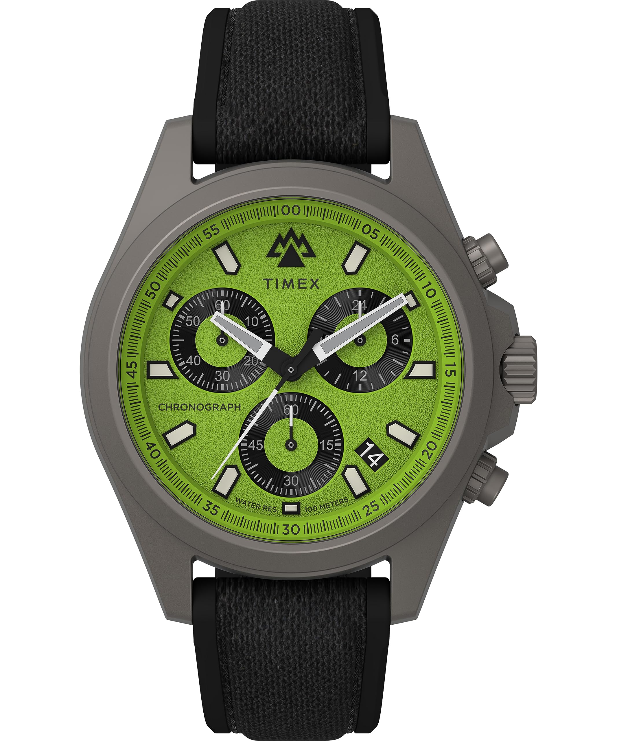 タイメックス Timex Mens Expedition North Field Post 43mm Watch - Black Strap Green Dial Titanium Case 送料無料