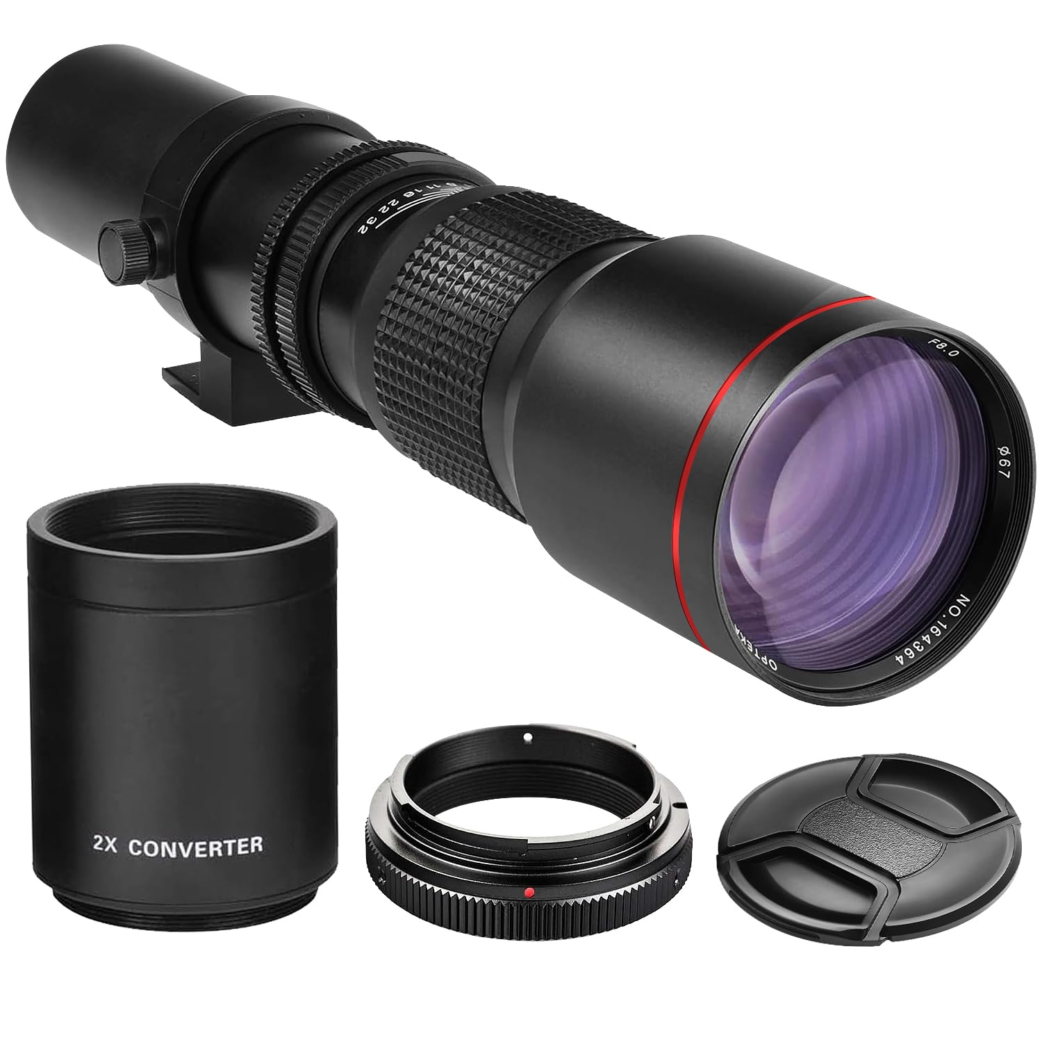 High-Power 500mm1000mm f8 Manual Telephoto Lens for Nikon D500 D600 D610 D700 D750 D800 D810 D850 D3100 D3200 D33