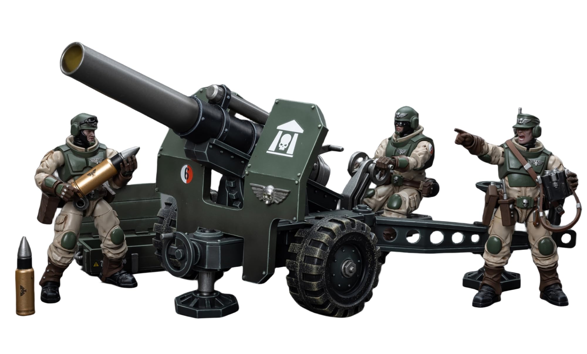 HiPlay JoyToy Warhammer 40K Collectible Figure Astra Militarum Ordnance Team with Bombast Field Gun 118 Scale Action Figure