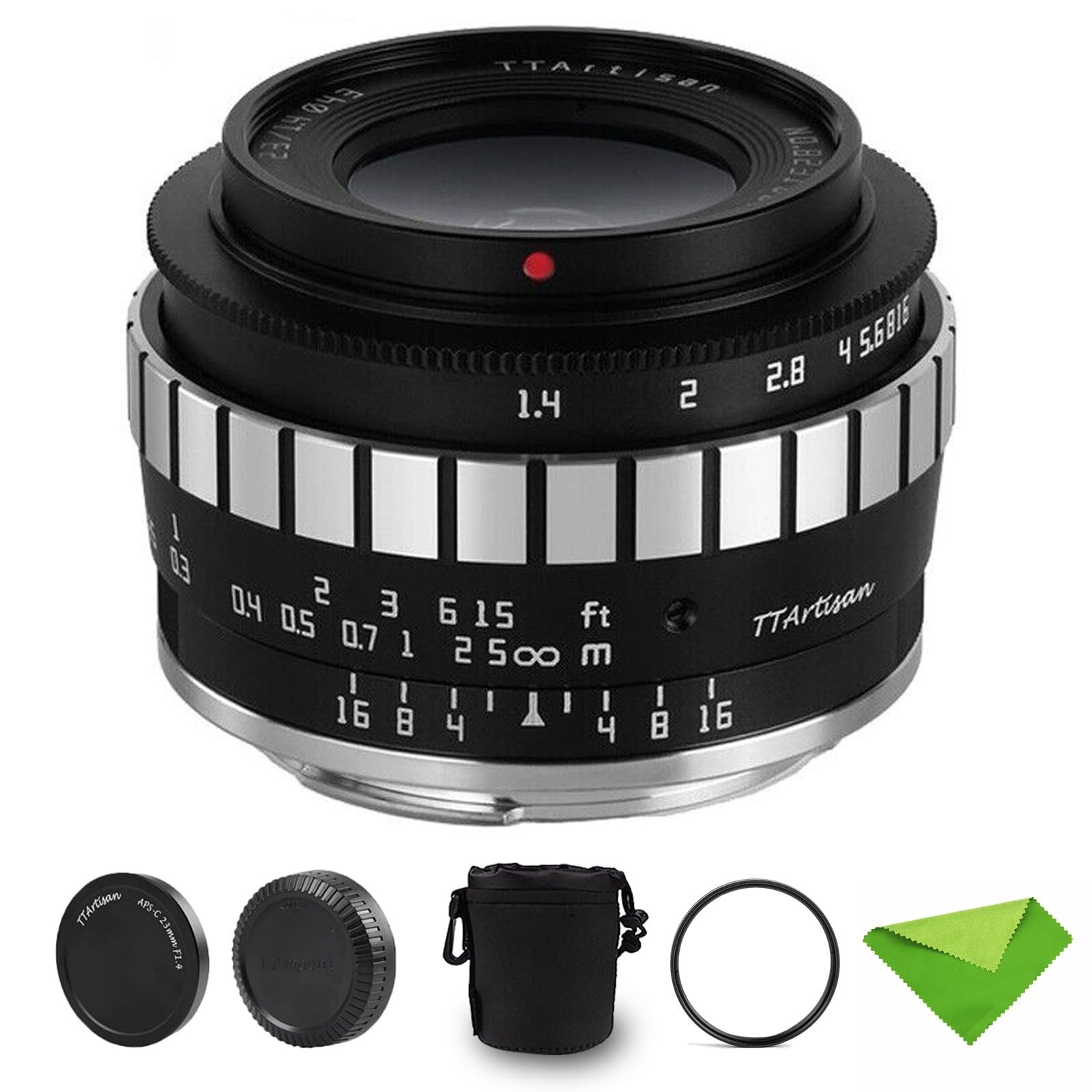 TTARTISAN 23mm F1.4 APS-C Wide-Angle Manual Focus Prime Lens for Fuji Fujifilm X-Mount Cameras X-A5 X-A7 X-M1 X-M2 X-H1 X-T20