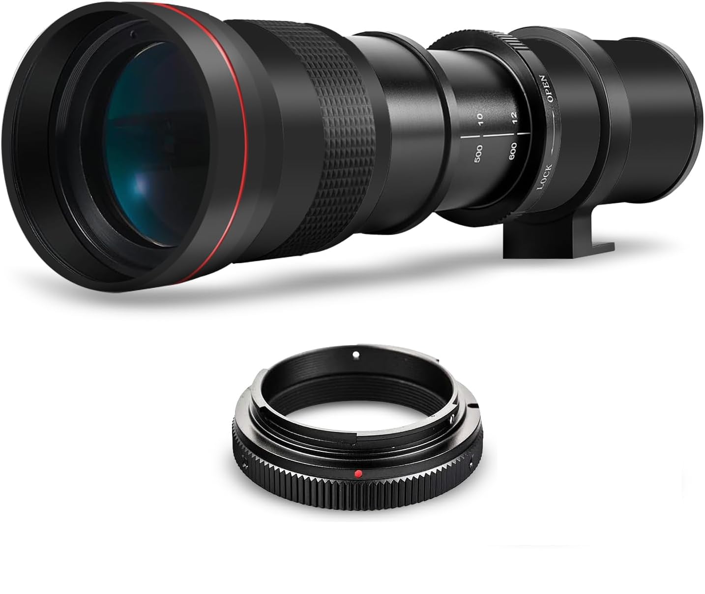 High-Power 420-800mm f8 Manual Telephoto Lens for Nikon D500 D600 D610 D700 D750 D800 D810 D850 D3100 D3200 D3300