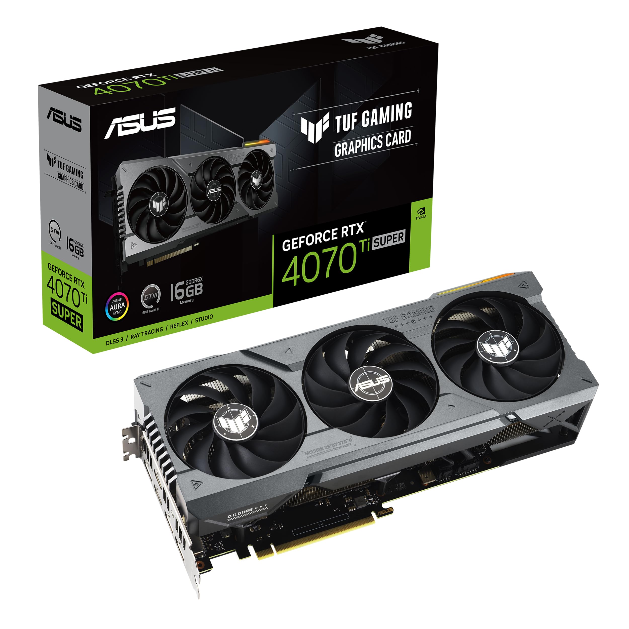 エイスース ASUS TUF Gaming NVIDIA GeForce RTX 4070 Ti Super Gaming グラフィックカード PCIe 4.0 16GB GDDR6X