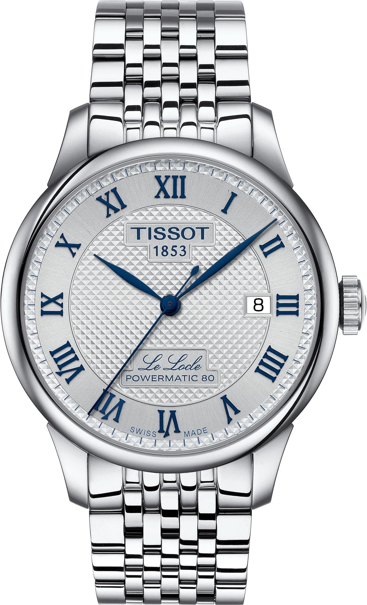ティソ Tissot Mens Le Locle Powermatic 80 20th Anniversary 316L Stainless Steel case Automatic Watches Grey Stainless St