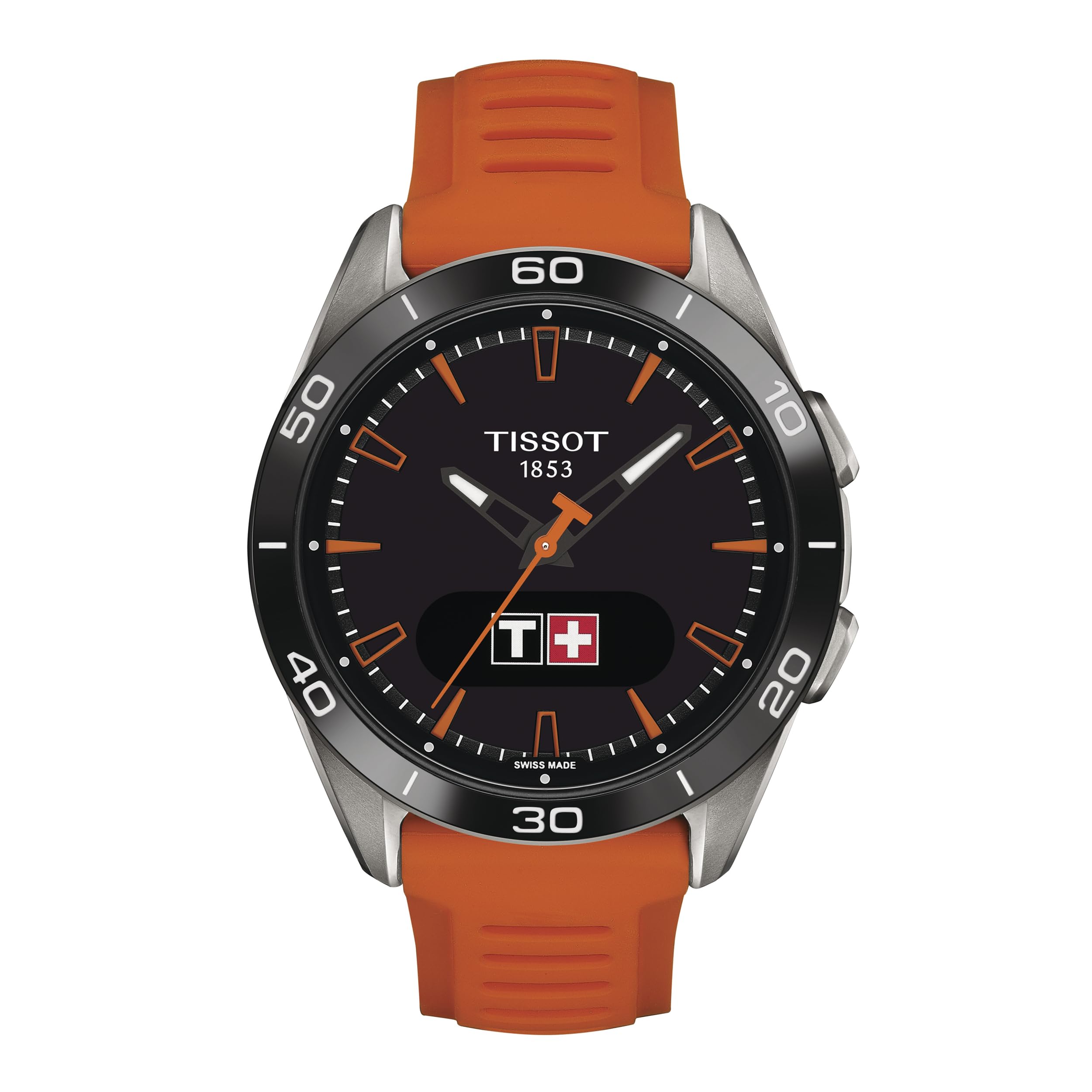 ティソ Tissot unisex T-Touch Connect Sport antimagnetic titanium case Quartz watches Orange Silicone 21 T1534204705102
