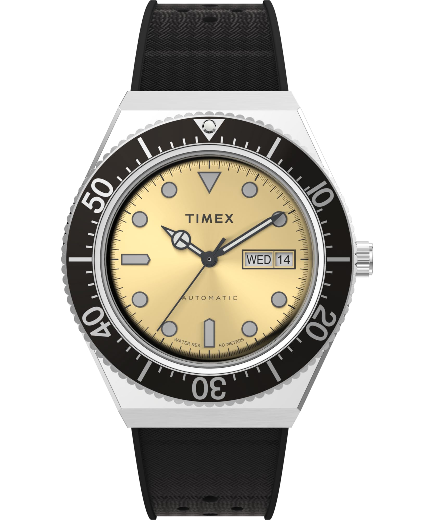 タイメックス Timex Mens M79 Automatic 40mm Watch - Stainless Steel Strap Champagne Dial Stainless Steel Case 送料無