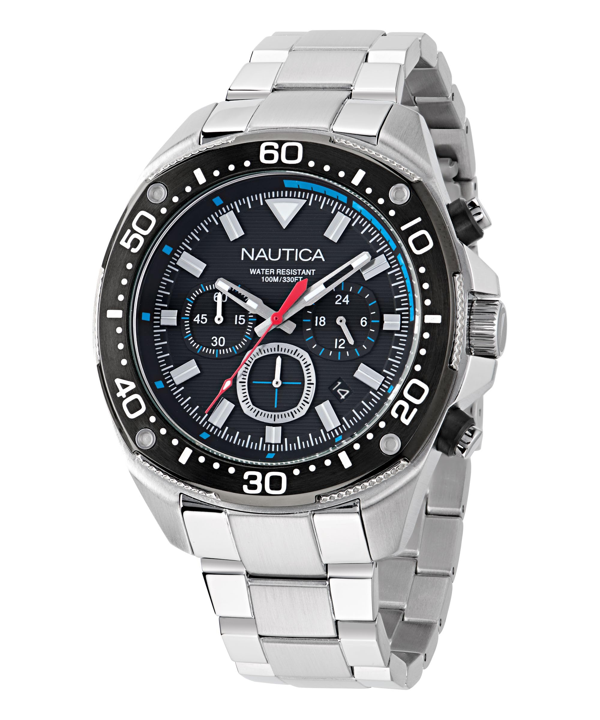 タイメックス Nautica NCT Blue SAIL Stainless Steel Bracelet Watch 送料無料
