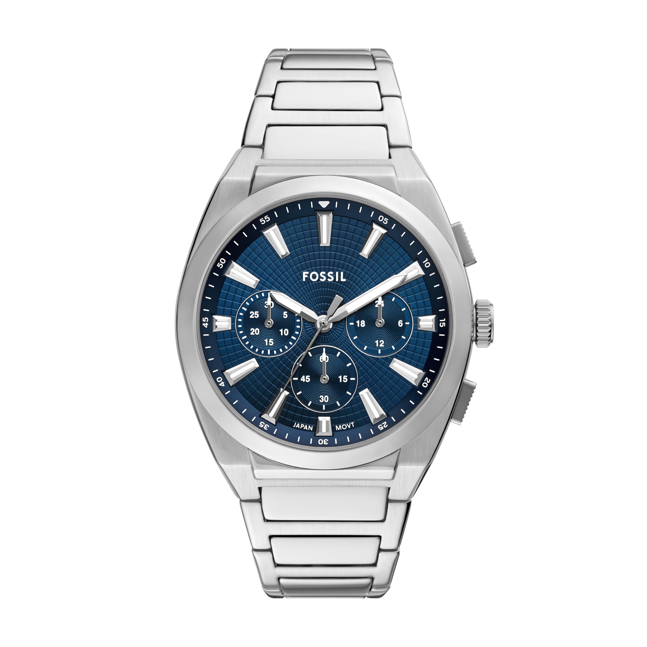 フォッシル Fossil Mens Everett Chronograph Stainless Steel Watch 送料無料